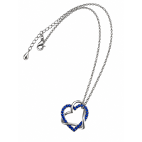 Ketting Hart met steentjes Zilverkleurig in 3 kleuren 