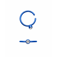 Neuspiercing ring met steentje in 8 kleuren