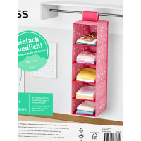 Vivess Hangende kast opslag met 5 vakken roze 95x28x28cm