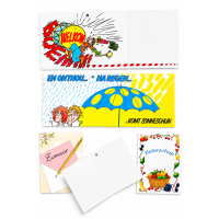 Set van 5 Kleine kaartjes, Zomaar, Beterschap, Welkom