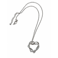 Ketting Hart met steentjes Zilverkleurig in 3 kleuren 