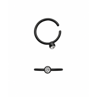Neuspiercing ring met steentje in 8 kleuren