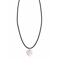 Ketting met Hart hanger van Rozenkwarts edelsteen Klein