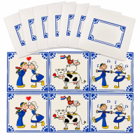 Hollands blauw, 6 dubbele kaarten in 3 motieven 