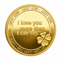 Geluksmunt, Lucky Coin, I love you, Goudkleurig