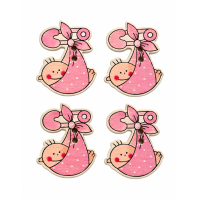 Baby Knoopjes, set van 4 stuks in diverse kleuren