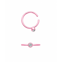 Neuspiercing ring met steentje in 8 kleuren
