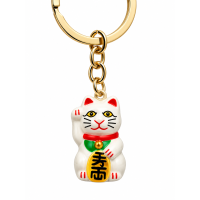 Sleutelhanger Lucky cat met belletje in 4 kleuren