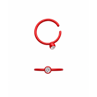 Neuspiercing ring met steentje in 8 kleuren