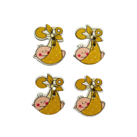 Baby Knoopjes, set van 4 stuks in diverse kleuren