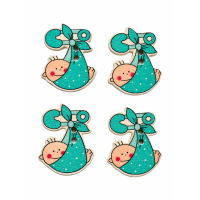 Baby Knoopjes, set van 4 stuks in diverse kleuren