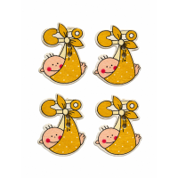 Baby Knoopjes, set van 4 stuks in diverse kleuren