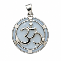 Edelsteen hanger met OHM symbool 