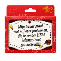 Sweet Lake Collection Spreuk Tegel Magneet "Mijn leraar"