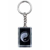 Sleutelhanger 3D kristal in 6 modellen