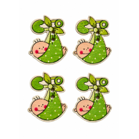 Baby Knoopjes, set van 4 stuks in diverse kleuren