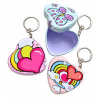 Sleutelhanger Doosje Hart in 5 designs