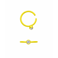 Neuspiercing ring met steentje in 8 kleuren