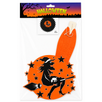 Halloween decoratie Heks Oranje 50cm