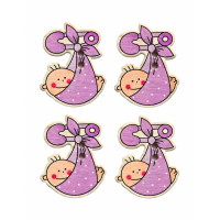 Baby Knoopjes, set van 4 stuks in diverse kleuren