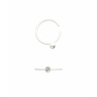 Neuspiercing ring met steentje in 8 kleuren