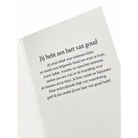Wenskaart met Button Hart van Goud
