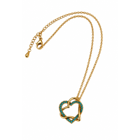 Ketting Hart met steentjes Rosekleurig in 4 kleuren 