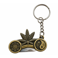 Sleutelhanger Brons met zakmes in 10 designs
