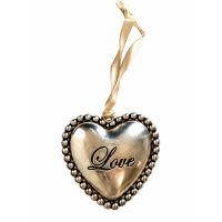 Metal Heart hangers met tekst
