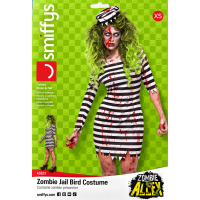 Smiffys Zombie Alley "Zombie Jail Bird" Costume Maat XS
