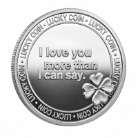 Geluksmunt, Lucky Coin, I love you, Zilverkleurig