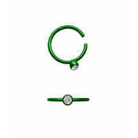 Neuspiercing ring met steentje in 8 kleuren