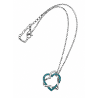Ketting Hart met steentjes Zilverkleurig in 3 kleuren 