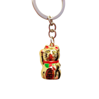 Sleutelhanger Lucky cat met belletje in 4 kleuren