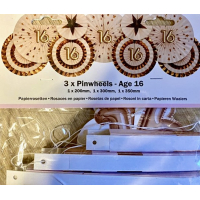 3 stuks Pinwheels age 16 Glitz & Glamour Pink