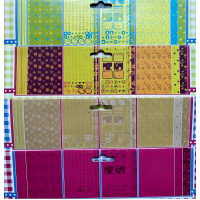 12 delige set Decoratiepapier, Scrapbookpapier in 4 kleuren