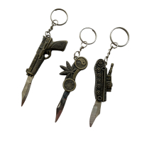 Sleutelhanger Brons met zakmes in 10 designs