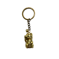 Sleutelhanger Lucky Cat zilver of goud