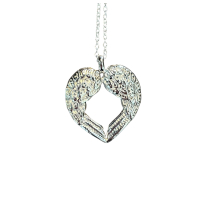 Ketting Angel wings hart, Sterling zilver