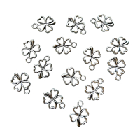 Klavertje vier bedels Zilverkleurig 10 stuks