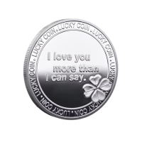 Geluksmunt, Lucky Coin, I love you, Zilverkleurig