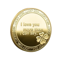 Geluksmunt, Lucky Coin, I love you, Goudkleurig