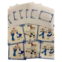 Hollands blauw, 6 dubbele kaarten in 3 motieven 