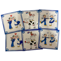 Hollands blauw, 6 dubbele kaarten in 3 motieven 
