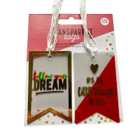 Transparante kaartjes, labels "Little things" 12 stuks