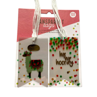 Transparante kaartjes, labels Lama 12 stuks