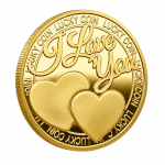 Geluksmunt, Lucky Coin, I love you, Goudkleurig
