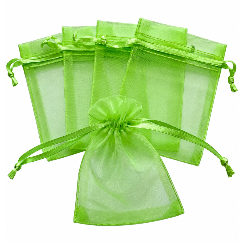 Organza zakje 7x9cm Neon Geel