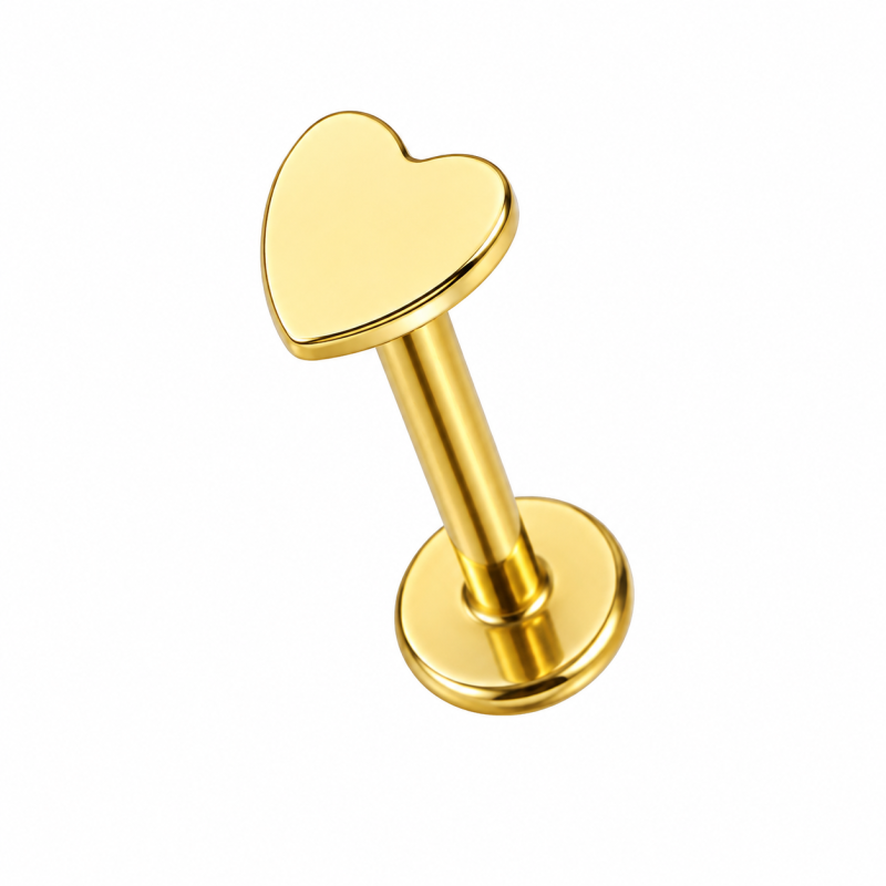Labret Piercing Heart Goudkleurig