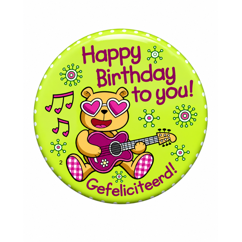Blikje met Tekst Beertje Happy birthday to you